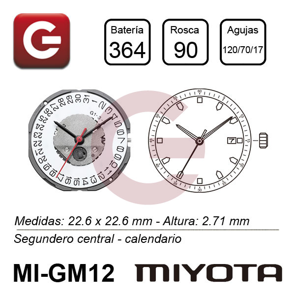 MIYOTA GM10 - GM12 