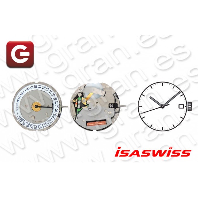 mécanisme d'horloge (mouvement de montre à quartz isa 1198